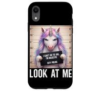 Carcasa para iPhone XR Foto policial de Unicornio No Puedo IR a la cárcel, Soy majestuoso, mírame