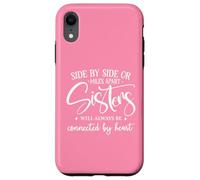 Carcasa para iPhone XR Friends Side by Side Miles Apart Sisters Connected by Heart