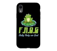 Carcasa para iPhone XR Frog Confíe plenamente en Dios Clásico Cristiano Fe & Religión