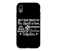 Carcasa para iPhone XR Frutos del Espíritu: Amor, Alegría, Paz y Bondad