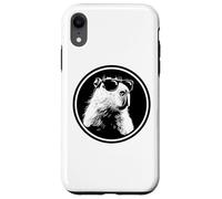 Carcasa para iPhone XR Funny Black Logo Sunglasses Lover Chill Capybara Vibes