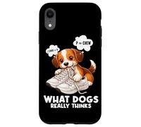 Carcasa para iPhone XR Funny Dog: lo Que los Perros Realmente piensan: Amante de los Perros masticadores de Zapatos