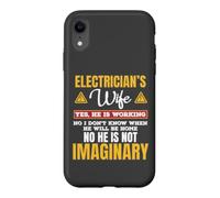 Carcasa para iPhone XR Funny Electricians Wife Yes He's Working