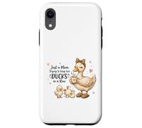 Carcasa para iPhone XR Funny Mom Just a Mom Trying to Keep Her Ducks Humor