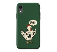 Carcasa para iPhone XR Funny Moo Chicken Cow Farm Animal Humor Hombres Mujeres Niños 2