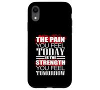 Carcasa para iPhone XR Funny Pain Today Fuerza Mañana Gimnasio Entrenamiento Fitness
