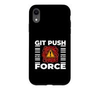 Carcasa para iPhone XR Funny Programmer Coding Git Push Force Warning