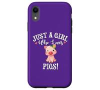 Carcasa para iPhone XR Funny Womens Moms Girl Who Loves Pigs Cute Show Pig Lover