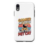 Carcasa para iPhone XR Gamer Cat Lover Press Start Pet Cat Gaming