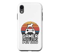 Carcasa para iPhone XR Gamer Dog Lover Press Start Pet Dog Gaming
