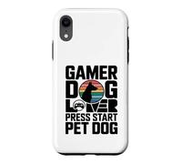 Carcasa para iPhone XR Gamer Dog Lover Press Start Pet Dog Gaming
