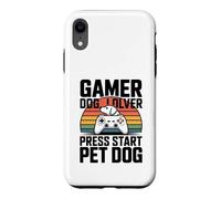 Carcasa para iPhone XR Gamer Dog Lover Press Start Pet Dog Gaming