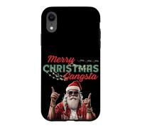 Carcasa para iPhone XR Gangsta Santa Feliz Navidad Divertidas Vibes Festivas