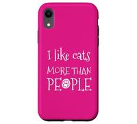 Carcasa para iPhone XR Gatito sarcástico Retro Divertido con Texto en inglés I Like Cats More Than People