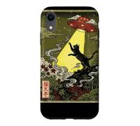 Carcasa para iPhone XR Gato Negro UkiyoE Abducción UFO Arte Único