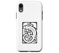 Carcasa para iPhone XR Gecko Linocut Style Minimalista Animal Art