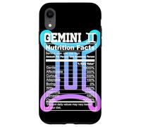Carcasa para iPhone XR Géminis Información Nutricional Signo del Zodíaco Astrología Azul Púrpura