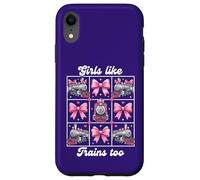 Carcasa para iPhone XR Girls Like Trains Too Cute Pink Bow Locomotora Coqueta