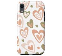 Carcasa para iPhone XR Girly Coquette Cute Pink Heart Sage Green Hearts Valentines