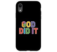Carcasa para iPhone XR God Did It tee, Cristiano Éxito Fe Alabanza Evangelio