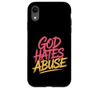Carcasa para iPhone XR God Hates Abuse Religion Justice Bible -