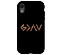 Carcasa para iPhone XR God is Faithful More Than Highs and Lows Old Wooden Version