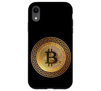 Carcasa para iPhone XR Golden Stylish Bitcoin Tees, Bitcoin Cryptocurrency Graphic