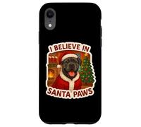 Carcasa para iPhone XR Gorro de Navidad con Texto en inglés I Believe In Santa Paws Cane Corso Dog Mom Dad
