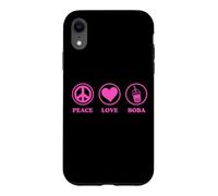 Carcasa para iPhone XR Gráfico de Boba Simple y básico de Peace Love and Boba