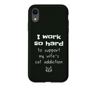 Carcasa para iPhone XR Gráfico de Marido sarcástico con Cita Divertida de la adicción al Gato de la Esposa