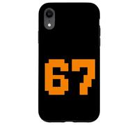 Carcasa para iPhone XR Gráfico de números de Bloque de 67 píxeles, Estilo Arcade Vintage de 8 bits