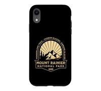 Carcasa para iPhone XR Gráfico Retro Sunburst del Parque Nacional Mount Rainer Washington