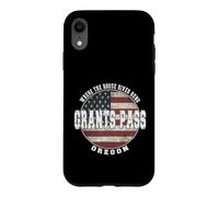 Carcasa para iPhone XR Grants Pass Oregon, Bandera Americana Vintage