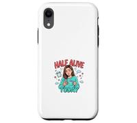 Carcasa para iPhone XR Half Alive Today, Divertido diseño de Humor Cansado