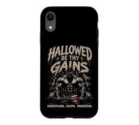 Carcasa para iPhone XR Hallowed Be Thy Gains Halterofilia Fitness USA Culturista