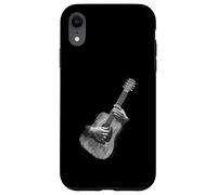 Carcasa para iPhone XR Hand Drawn Guitar Sketch Design, Expressive Acoustic Music
