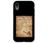 Carcasa para iPhone XR Happiness Found Here Vintage Pirate Map Crab