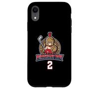 Carcasa para iPhone XR Happy 2nd Birthday Boy Little Roman Warrior Hockey sobre Hielo