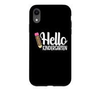 Carcasa para iPhone XR Hello Kindergarten Teacher Leopard Pencil Regreso a la Escuela