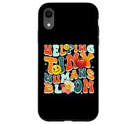 Carcasa para iPhone XR Helping Tiny Humans Bloom Retro Colorful Teacher Design