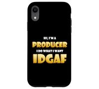 Carcasa para iPhone XR Hi I'm a Producer Idgaf Funny Song Music or Movie Producing