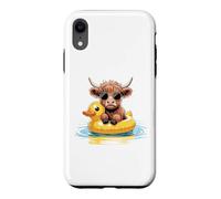 Carcasa para iPhone XR Highland Cow Duck - Flotador de Piscina para natación de Verano