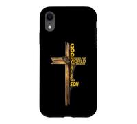 Carcasa para iPhone XR Hijo de Dios Jesucristo Versículo de la Biblia 9 Juan 3:16 Cruz Fe