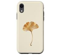 Carcasa para iPhone XR Hoja de Ginkgo Acuarela Dorada Diseño Minimalista Botánico