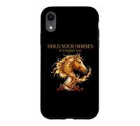 Carcasa para iPhone XR Hold Your Horses Horse Racing Whiskey Drink