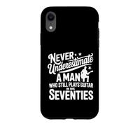 Carcasa para iPhone XR Hombre Que todavía Toca la Guitarra en Sus Setenta Guitarrista Retro