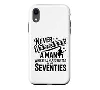 Carcasa para iPhone XR Hombre Que todavía Toca la Guitarra en Sus Setenta Guitarrista Retro