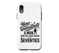 Carcasa para iPhone XR Hombre Que todavía Toca la Guitarra en Sus Setenta Guitarrista Retro