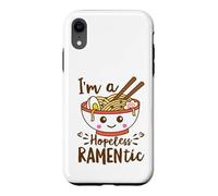 Carcasa para iPhone XR Hopeless Ramentic Lindo Kawaii Ramen Fideos Pun Texto Blanco