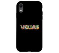 Carcasa para iPhone XR Horizonte de Las Vegas con Edificios icónicos en Negrita Texto de Las Vegas